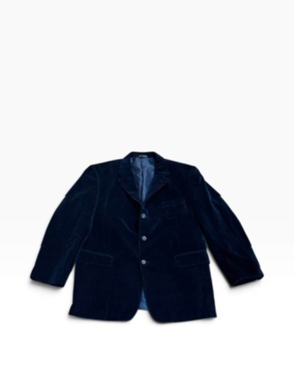 Men's ADOLFO Velvet Blue Sports Coat Suit Jacket In Blue Velvet Size 42R 42 R